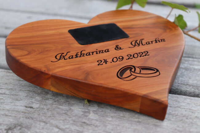 Ringkissen Holzherz Hochzeit